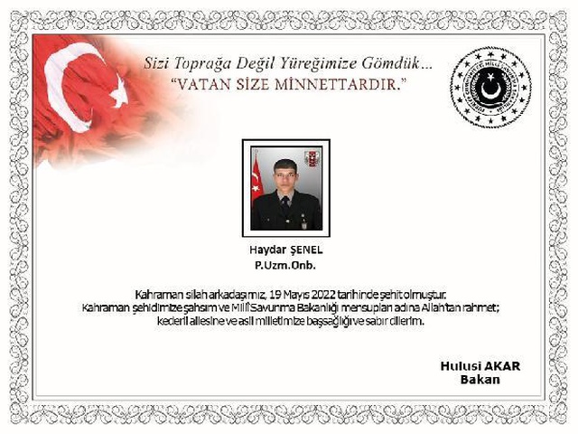 MSB: Zeytin Dalı bölgesinde havan saldırısında yaralanan asker şehit oldu MSB: Zeytin Dalı bölgesinde havan saldırısında yaralanan asker şehit oldu