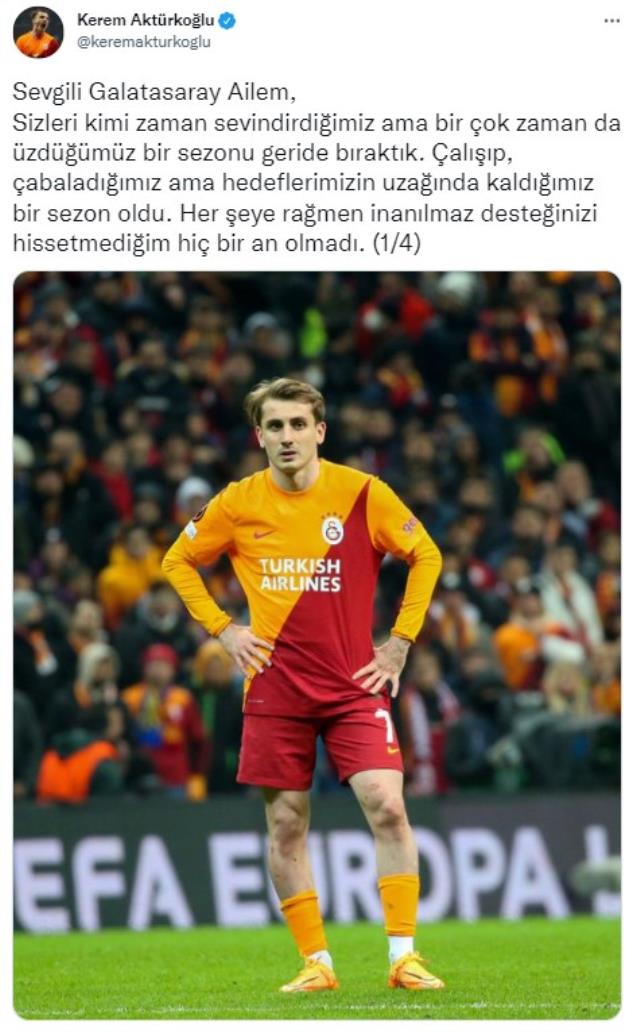 Galatasaray'dan ayrılıyor mu? Kerem Aktürkoğlu'ndan olay paylaşım