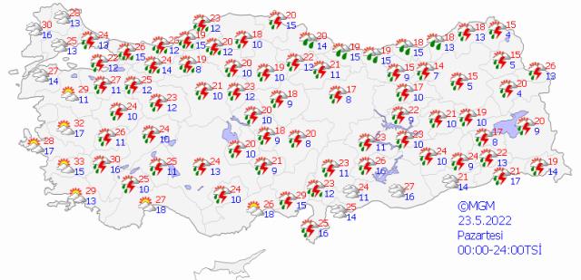 Meteoroloji'den İstanbul dahil birçok il için kuvvetli yağış uyarısı Meteoroloji'den İstanbul dahil birçok il için kuvvetli yağış uyarısı