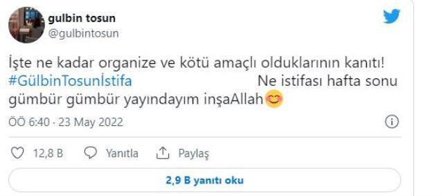 Mahra'nın annesine yönelik sözleri tepki çeken Gülbin Tosun'dan istifa taleplerine yanıt: Hafta sonu gümbür gümbür yayındayım Mahra'nın annesine yönelik sözleri tepki çeken Gülbin Tosun'dan istifa taleplerine yanıt: Hafta sonu gümbür gümbür yayındayım