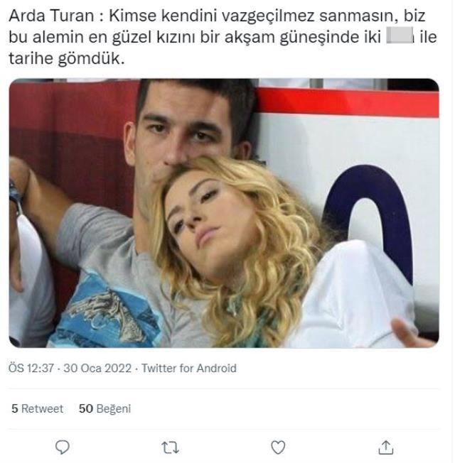 Arda Turan'ın 'Biz bu alemin en güzel kızını bir akşam güneşinde iki b... ile tarihe gömdük' dediği iddiası