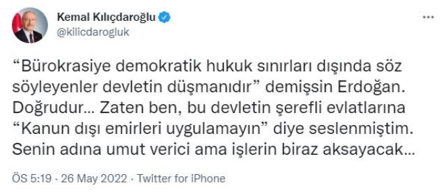 CHP lideri Kılıçdaroğlu'ndan Cumhurbaşkanı Erdoğan'a jet yanıt: Ben devletin şerefli evlatlarına seslenmiştim