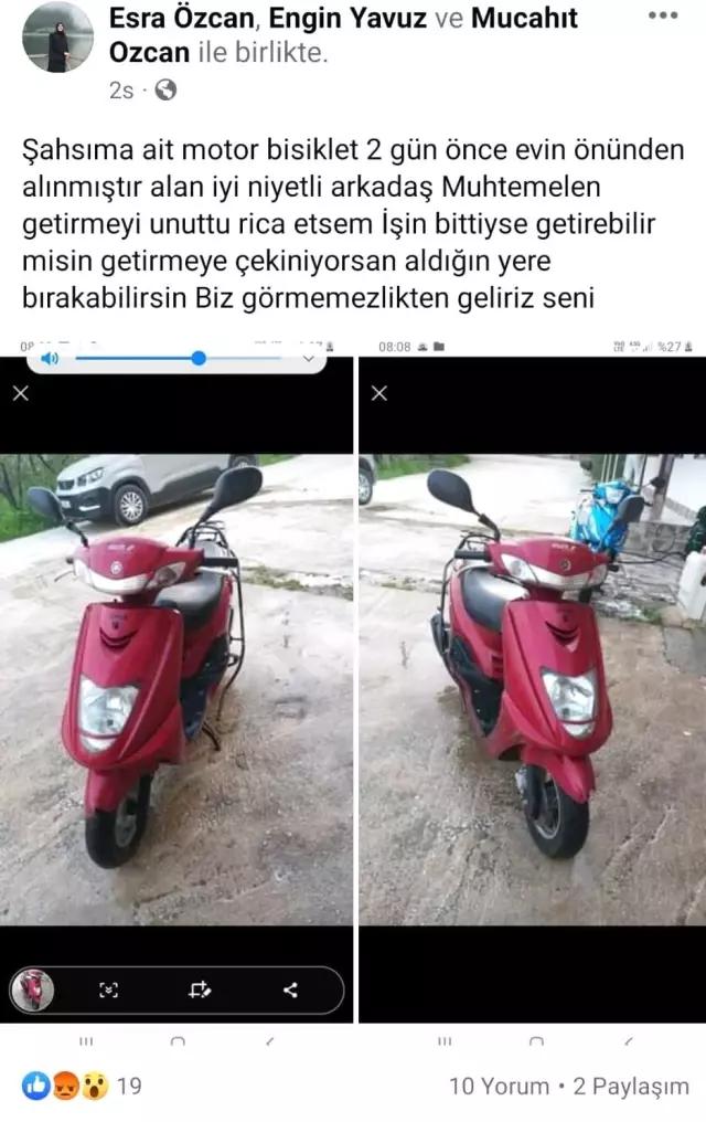 Motosikleti çalınan kadından hırsızlara nazik davet: Biz görmezlikten geliriz seni