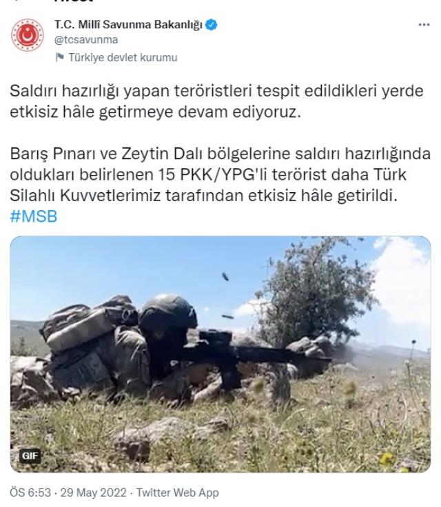 Saldırı hazcılığındaki 15 terörist etkisiz hale getirildi