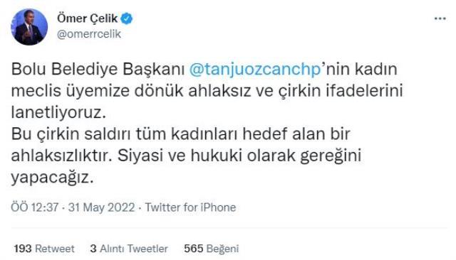 Kadın meclis üyesine yönelik sözleri tepki çeken Tanju Özcan kendini savundu: Olayın mağduru benim, özür bekliyorum Kadın meclis üyesine yönelik sözleri tepki çeken Tanju Özcan kendini savundu: Olayın mağduru benim, özür bekliyorum