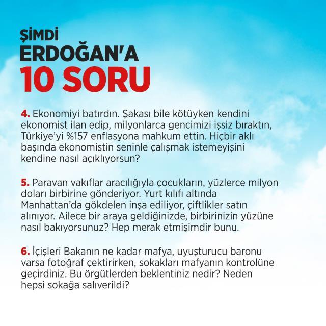 Son Dakika: Kendisine yöneltilen sorulara yanıt veren Kılıçdaroğlu'ndan Cumhurbaşkanı Erdoğan'a 10 soru