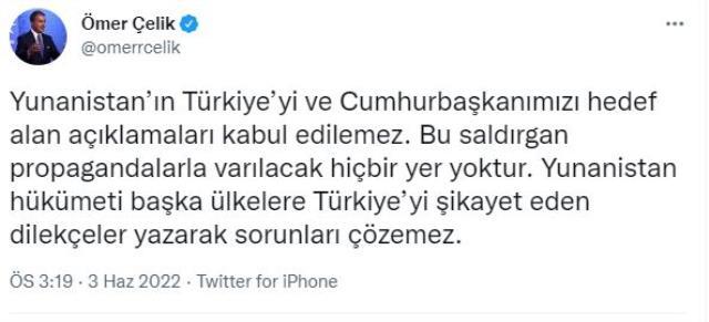 AK Parti Sözcüsü Çelik'ten Yunanistan'a tepki