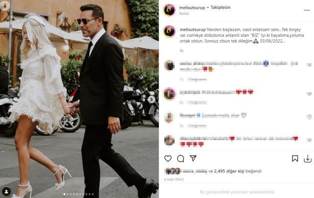 Mustafa Sandal'la evlenen Melis Sütşurup'tan romantik paylaşım: İyi ki yoluma ortak oldun