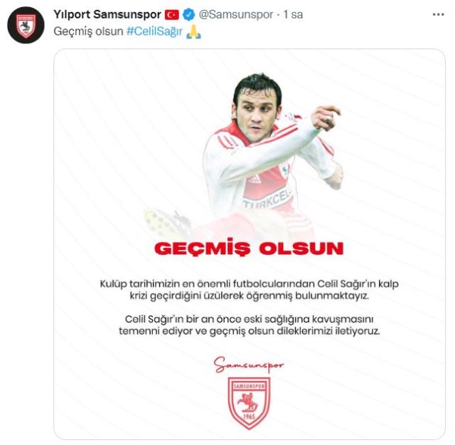 Samsunspor'un efsane futbolcusu Celil Sağır kalp krizi geçirdi Samsunspor'un efsane futbolcusu Celil Sağır kalp krizi geçirdi
