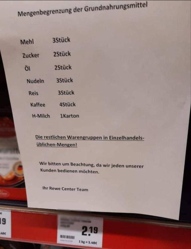 Küresel gıda krizi hızla yayılıyor! Almanya'daki marketler makarna ve un satışına sınırlama getirdi Küresel gıda krizi hızla yayılıyor! Almanya'daki marketler makarna ve un satışına sınırlama getirdi