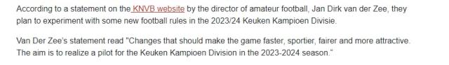 Hollanda'da da futbol devrimi! Kurallar tamamen değişiyor Hollanda'da da futbol devrimi! Kurallar tamamen değişiyor