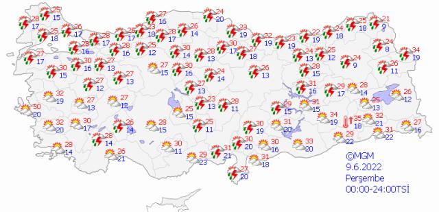 Meteoroloji'den 41 ile sarı uyarı! Gök gürültülü sağanak yağış bekleniyor Meteoroloji'den 41 ile sarı uyarı! Gök gürültülü sağanak yağış bekleniyor