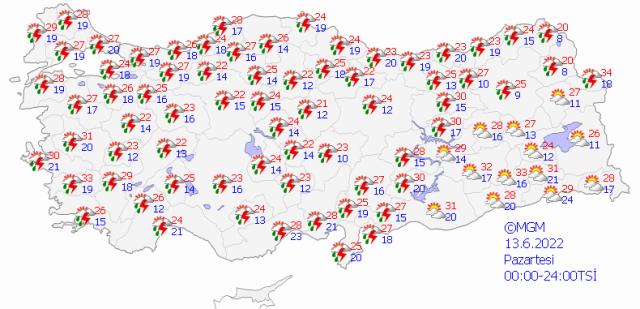 Meteoroloji'den 41 ile sarı uyarı! Gök gürültülü sağanak yağış bekleniyor Meteoroloji'den 41 ile sarı uyarı! Gök gürültülü sağanak yağış bekleniyor