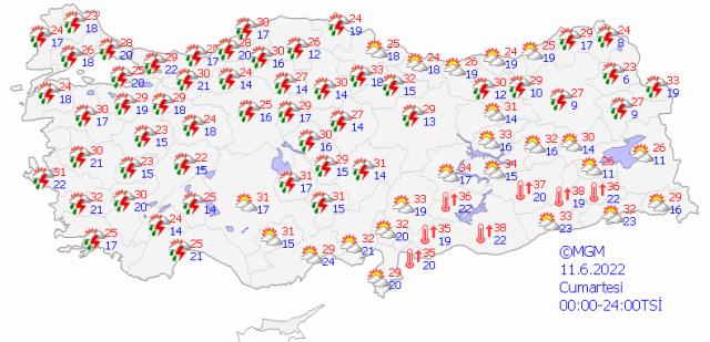 Meteoroloji'den 41 ile sarı uyarı! Gök gürültülü sağanak yağış bekleniyor Meteoroloji'den 41 ile sarı uyarı! Gök gürültülü sağanak yağış bekleniyor