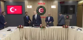 Ulaştırma ve Altyapı Bakanı Karaismailoğlu, Hak-İş Genel Başkanı Arslan'ı ziyaret etti