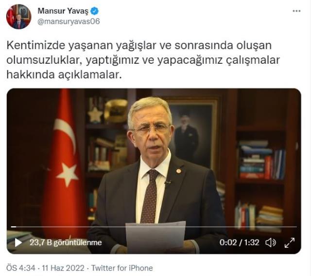 Ankara yine sele teslim! Aniden bastıran şiddetli yağış sonrası gelen görüntüler korkunç