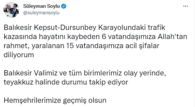 Son Dakika! Balıkesir-Kütahya yolunda bir minibüs ile tanker çarpıştı: 6 ölü, 15 yaralı Son Dakika! Balıkesir-Kütahya yolunda bir minibüs ile tanker çarpıştı: 6 ölü, 15 yaralı