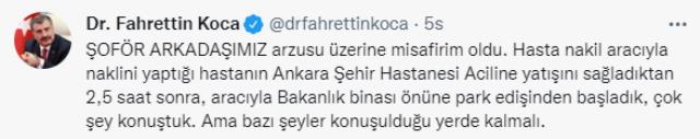 Fahrettin Koca, 'Sağlık Bakanı gelmezse kendimi patlatırım' protestosunda bulunan ambulans şoförüyle bir araya geldi Fahrettin Koca, 'Sağlık Bakanı gelmezse kendimi patlatırım' protestosunda bulunan ambulans şoförüyle bir araya geldi