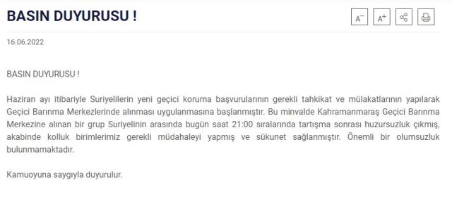 Kahramanmaraş'taki sığınmacı kampında olaylar çıktı! Valilik'ten ilk açıklama geldi Kahramanmaraş'taki sığınmacı kampında olaylar çıktı! Valilik'ten ilk açıklama geldi