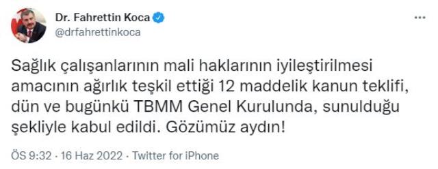 Son Dakika: Sağlık çalışanlarının ek ödemelerinde ve emekli maaşlarında iyileştirmeler içeren kanun teklifi Meclis'te kabul edildi
