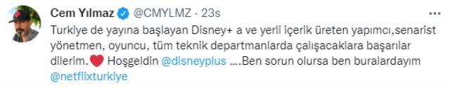 Netflix'le anlaşması olan Cem Yılmaz'dan dikkat çeken Disney Plus paylaşımı: Sorun olursa buradayım