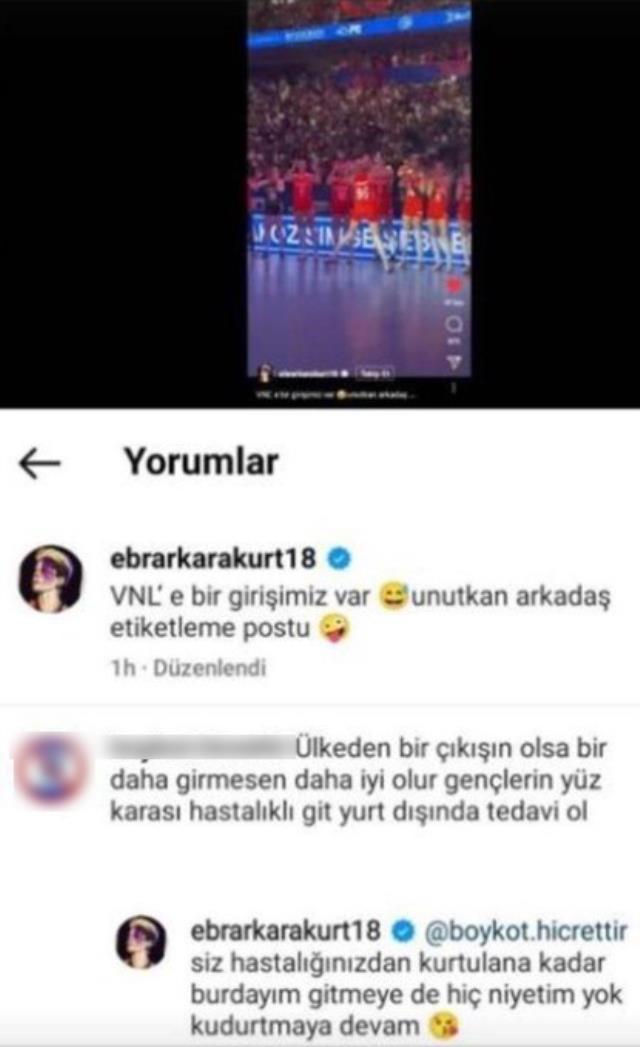 Ebrar Karakurt kendisine 'Yüz karası, hastalıklı' diyen takipçisini yerden yere vurdu