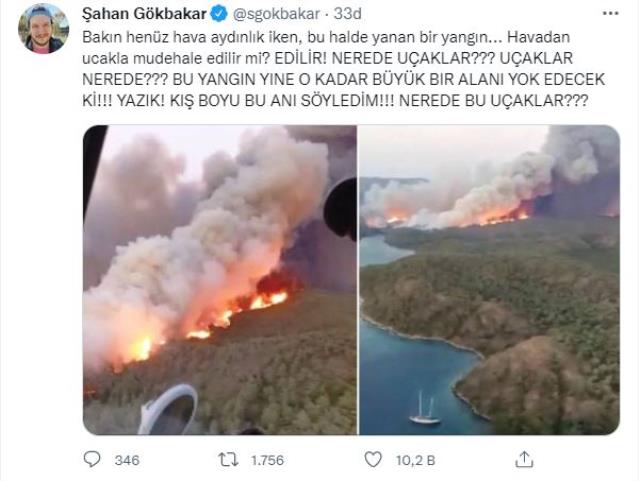 Oyuncu Şahan Gökbakar'dan Marmaris isyanı: Bütün kış söyledik, nerede bu uçaklar? Oyuncu Şahan Gökbakar'dan Marmaris isyanı: Bütün kış söyledik, nerede bu uçaklar?