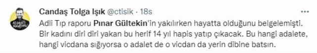 Pınar Gültekin'in katiline verilen 23 yıllık hapis cezasına tepkiler dinmiyor Pınar Gültekin'in katiline verilen 23 yıllık hapis cezasına tepkiler dinmiyor