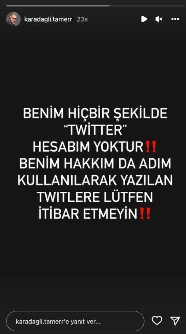 Oyuncu Tamer Karadağlı'nın 'Muhalefet adayını seçimden sonra açıklasın' diye tweet attığı iddiası