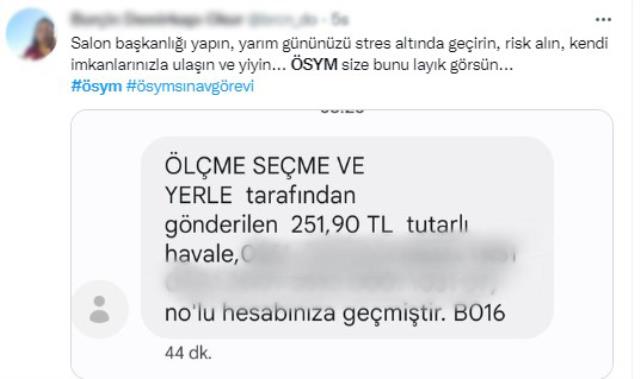 ÖSYM sınav gözetmenlerine geçen yılın ücretlerini yatırdı, öğretmenlerin tepkileri sosyal medyayı salladı