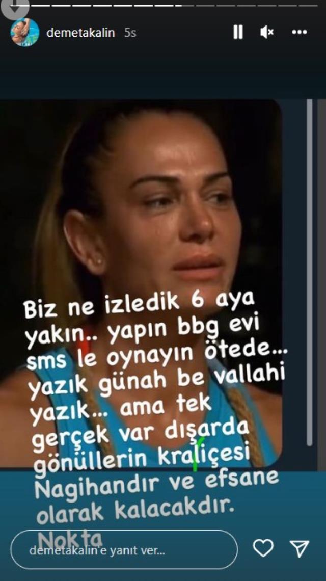 Demet Akalın, Nagihan'ın Survivor'dan elenmesine tepki gösterdi: Yazık günah Demet Akalın, Nagihan'ın Survivor'dan elenmesine tepki gösterdi: Yazık günah