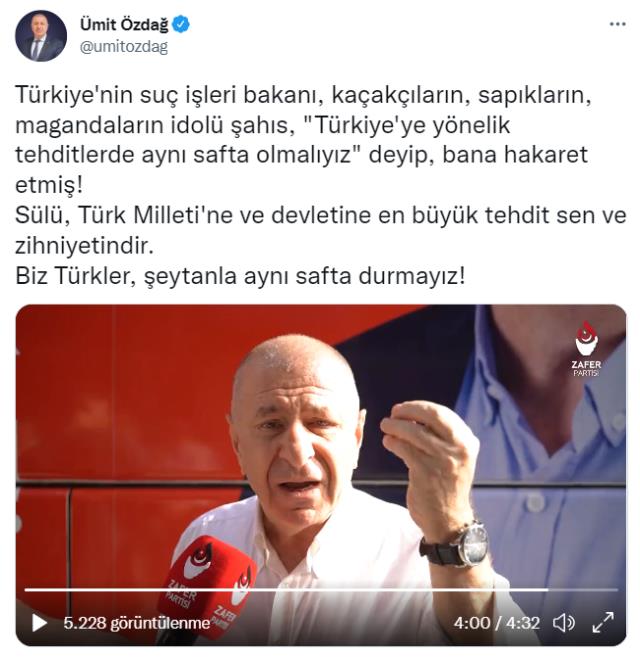 Mayın tartışması alevleniyor! Özdağ'dan kendisine 'meczup' diyen Bakan Soylu'ya videolu yanıt Mayın tartışması alevleniyor! Özdağ'dan kendisine 'meczup' diyen Bakan Soylu'ya videolu yanıt