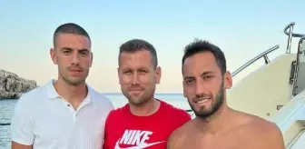 Hakan Çalhanoğlu ve Merih Demiral aileleriyle birlikte Kekova Adası'nda tatil yaptı