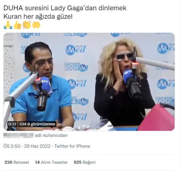 Ünlü şarkıcı Lady Gaga'nın bir etkinlikte Kur'an-ı Kerim okuduğu iddiası