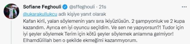 Uğur Karakullukçu ve Sofiane Feghouli sosyal medyada birbirine girdi: Kafan kirli, iki yüzlüsün