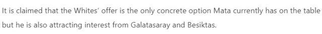 Süper lig devleri dünya yıldızı için karşı karşıya! İspanyol oyuncu Juan Mata'nın kararı bekleniyor