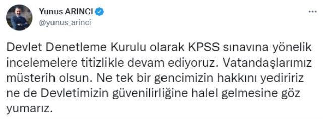 DDK Başkanı Arıncı: KPSS'ye yönelik incelemeler devam ediyor, hiçbir gencimizin hakkını yedirmeyiz