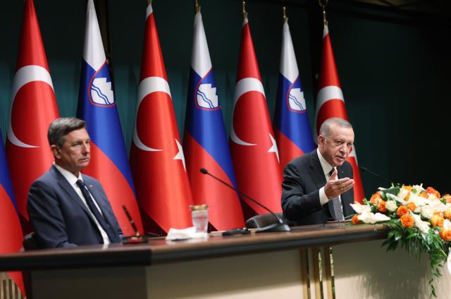 Cumhurbaşkanı Erdoğan, Slovenya lideri Borut Pahor ile görüştü: Savunma sanayiinde atacağız ortak adımlar var