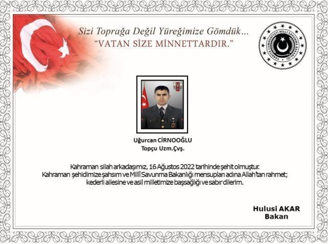 Suriye'yi işgal altında tutan PKK/YPG'li teröristlerin Şanlıurfa'da 1 askerimizi şehit etmesi sonrası 13 terörist etkisiz hale getirildi Suriye'yi işgal altında tutan PKK/YPG'li teröristlerin Şanlıurfa'da 1 askerimizi şehit etmesi sonrası 13 terörist etkisiz hale getirildi