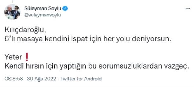 Özel sektör öğretmenlerinin gözaltına alınmasına tepki gösteren Kılıçdaroğlu'na Bakan Soylu'dan yanıt gecikmedi Özel sektör öğretmenlerinin gözaltına alınmasına tepki gösteren Kılıçdaroğlu'na Bakan Soylu'dan yanıt gecikmedi