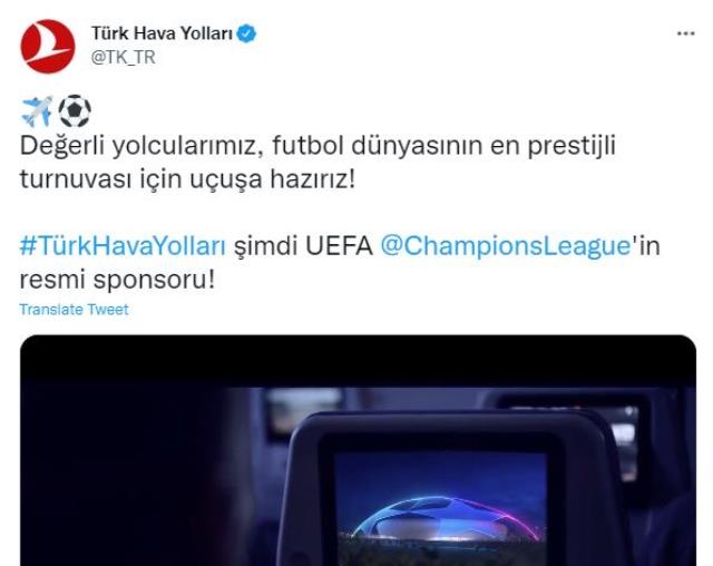 Son Dakika: Türk Hava Yolları, UEFA Şampiyonlar Ligi'nin resmi sponsoru oldu Son Dakika: Türk Hava Yolları, UEFA Şampiyonlar Ligi'nin resmi sponsoru oldu