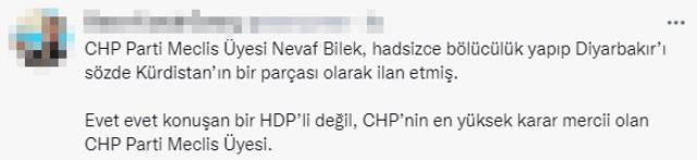 CHP Parti Meclisi Üyesi Nevaf Bilek'ten tartışma yaratan sözler: Diyarbakır, Kürdistan'ın bir parçasıdır