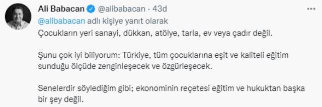 Ali Babacan, İngiliz yayın organının haberini paylaşarak iktidara tepki gösterdi Ali Babacan, İngiliz yayın organının haberini paylaşarak iktidara tepki gösterdi