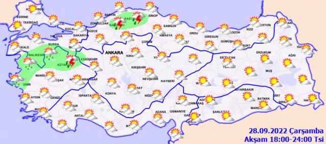 Meteoroloji saat vererek uyardı: Akşam sağanak gelebilir