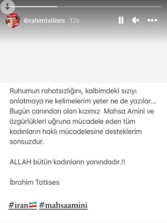 İbrahim Tatlıses, Mahsa Amini'nin öldürülmesine sessiz kalamadı: Allah bütün kadınların yanındadır İbrahim Tatlıses, Mahsa Amini'nin öldürülmesine sessiz kalamadı: Allah bütün kadınların yanındadır