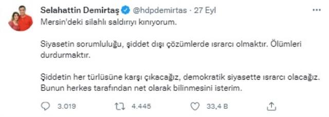 Demirtaş'ın Mersin çıkışı terör örgütü PKK'yı rahatsız etti: Ukalalık yapma Demirtaş'ın Mersin çıkışı terör örgütü PKK'yı rahatsız etti: Ukalalık yapma
