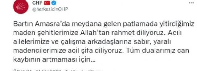 CHP'nin Bartın paylaşımına CHP Genel Başkan Yardımcısından tepki