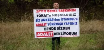 Kılıçdaroğlu'nun kaldığı otelin karşısında 'Adalet istiyorum' diye pankart açtı