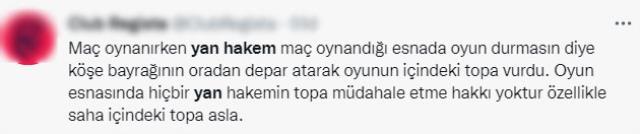 Herkes Galatasaray'ın maçı oynanırken yan hakemin sahaya girip yaptığı hareketi konuşuyor