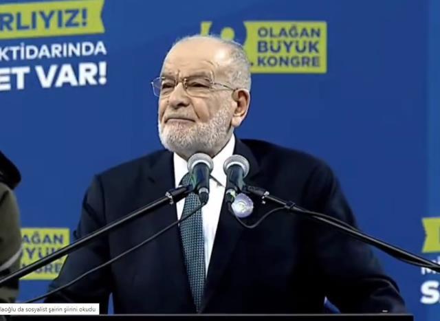 Kongreye damga vurdu! Karamollaoğlu konuşmasına sosyalist şairin şiirini okuyarak başladı